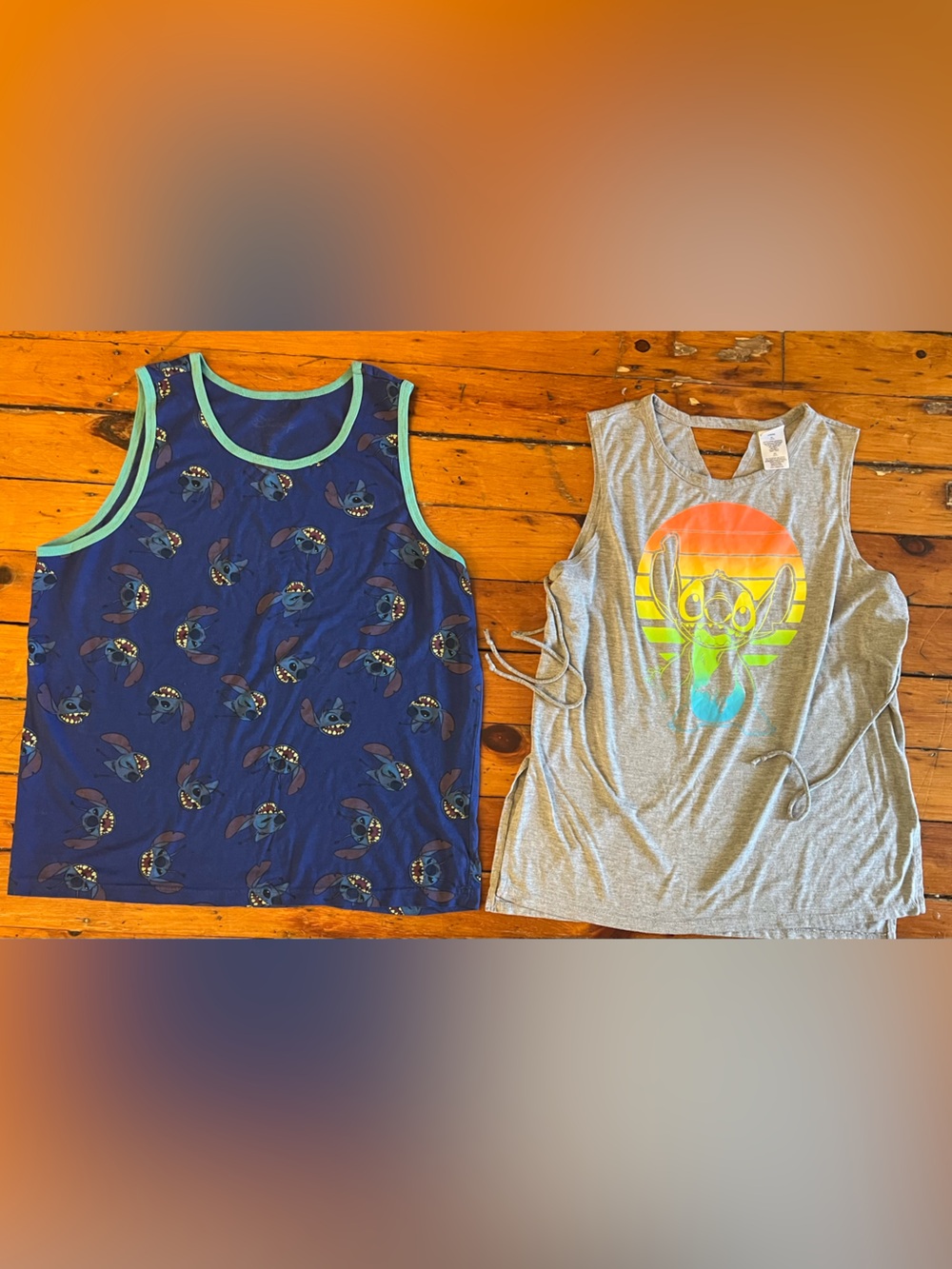 Disney Stitch Sleeveless Relaxed Fit Tunic  Tee Shirts Size L/XL Bundle of Two